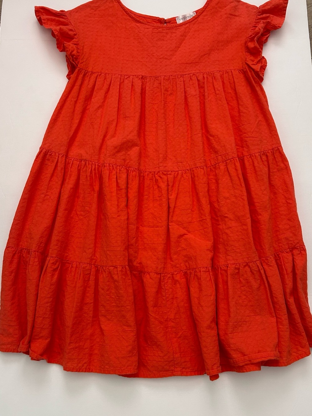 Vestique Tiered Ruffle Sleeve Orange  Dress size small